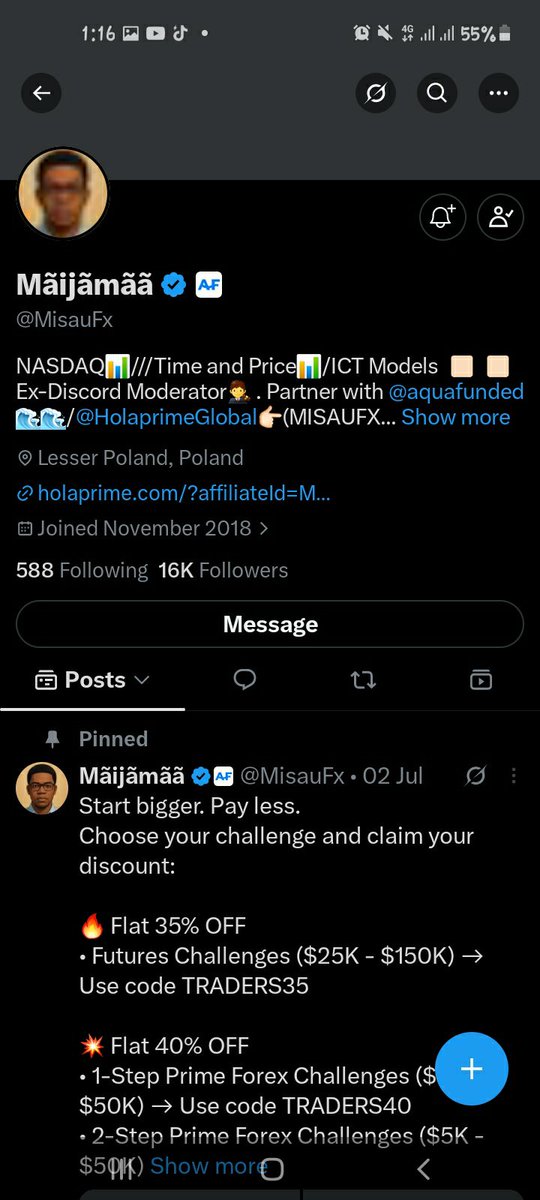 moustee_frsh's tweet photo. @MisauFx @AquaFunded @Aqua_Futures @LewisAquaFunded @SareedMangaree @ameeryola_ @NuhuAliyuGimba1 @Xau4real @NufyFx i have enough knowledge and good strategy about Forex trading, i am also good at risk management, trading psycology that i am satisfied with them

Capital is only my problem for now

I hope i will get your help with the giveaway that will build and depend on myself and my Family https://t.co/PZXLj0bdNe