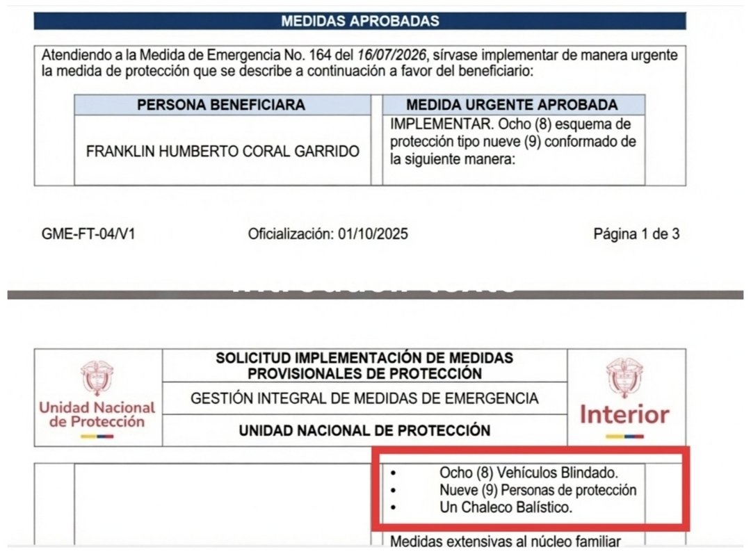 r3ntas's tweet photo. Sr Franklin Humberto (@Betocoralg) hay 2 imágenes de medidas aprobadas apenas cuando usted llegó al país,

¿Cuál es real?

Yo corrijo, no tengo problema, puedo decir que a usted no le hicieron un estudió de seguridad como a todo colombiano, eso sí, tuvo preferencias.

Espero. https://t.co/ktnvM2pVy9