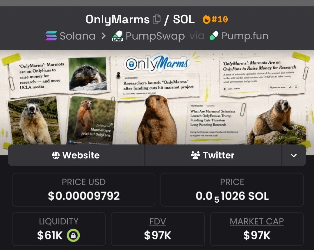 zack_zeus1's tweet photo. I spotlighted #onlymarms at a remarkable $97k market cap within my exclusive TG group.
#CryptoPump #Crypto #Altseason #Solana #AltcoinAlert https://t.co/UXIrz5y2r5
