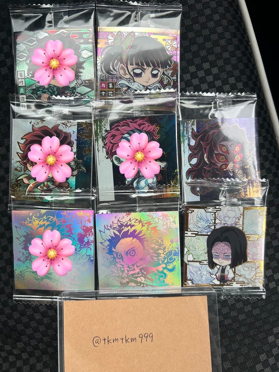 tkmtkm999's tweet photo. 【交換】 鬼滅の刃/デフォルメシール/ウエハース/其ノ十五

【譲】画像1 カナヲ/黒死牟/煉獄/柱シークレット
画像2.3

【求】画像4 💖炭治郎シークレット<義勇<🩵堕姫妓夫太郎
善逸過去弾

交換してくださる方を探しております。条件の良い方を優先させていただきます。
DM、リプお待ちしております。 https://t.co/nS1nMH6hXn