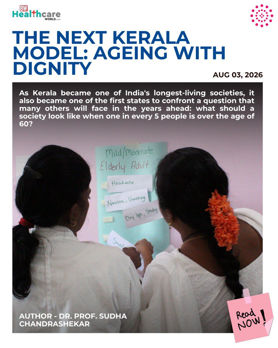 SwastiHC's tweet photo. Article alert | @BWHealthWorld | Dr. Prof. Sudha Chandrashekar, CEO of Swasti, reflects on why Kerala's demographic transition offers an important blueprint for the rest of the country and why healthy ageing should be viewed as both a development priority and an opportunity. https://t.co/sbn2Q1ZB5t