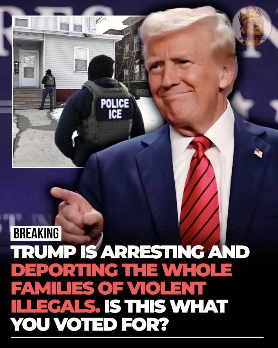 eagameover's tweet photo. Trump is following through by arresting and removing entire families tied to violent illegal immigrants instead of leaving the rest behind. This is the kind of enforcement voters were promised after years of soft policies that put American communities at risk.
#FamilyDeportations #ViolentIllegals #ICEEnforcement #TrumpDelivers #SecureCommunities