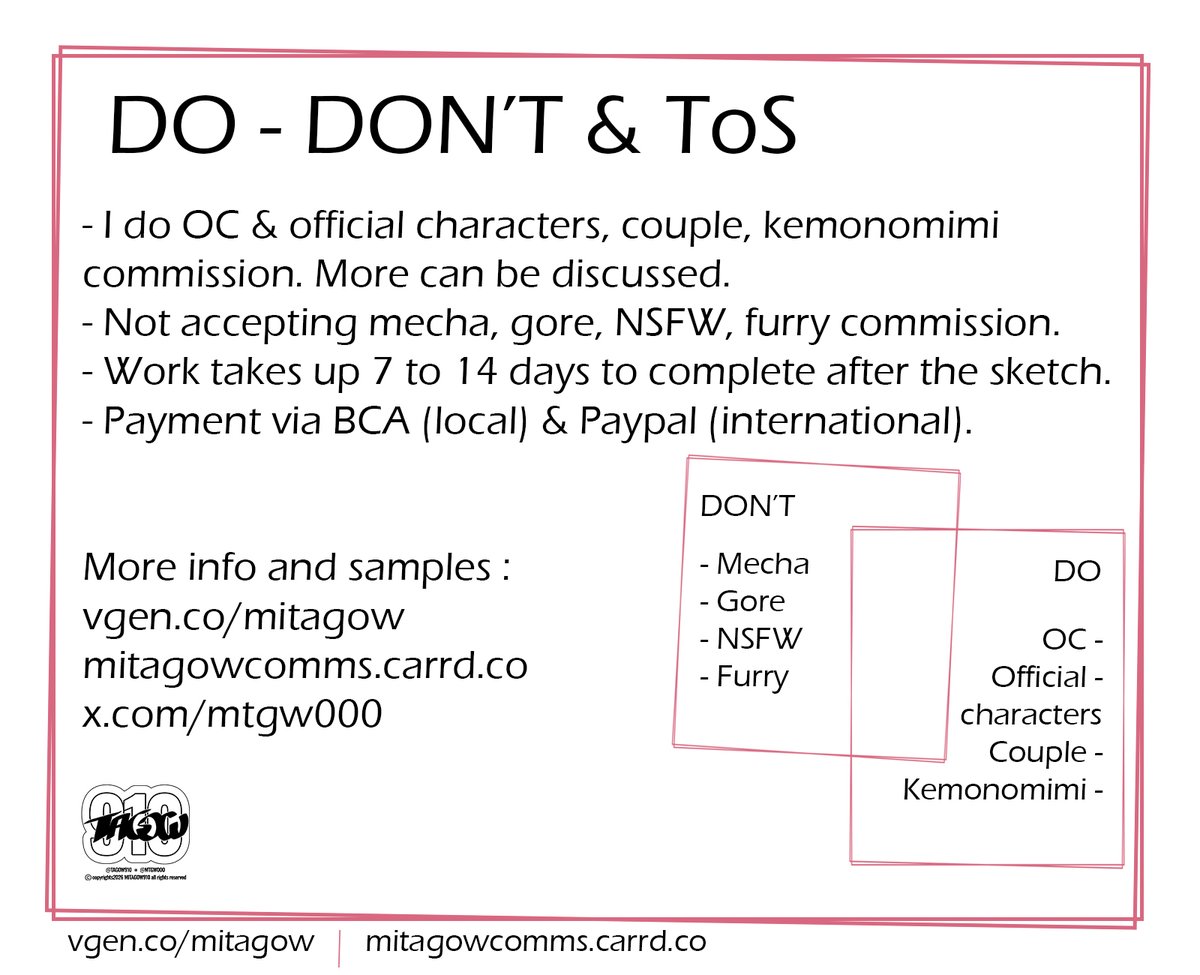 mtgw000's tweet photo. [💛 &amp; RT are highly appreciated! ]   

Hello, I'm opening commission. There will be 5 slots available per batch/month. For more information please kindly check my carrd or vgen on my bio, Thank you! #VGenOpen #VGenComm #commissionopen #commissionㅤ https://t.co/wrNhmBa31o