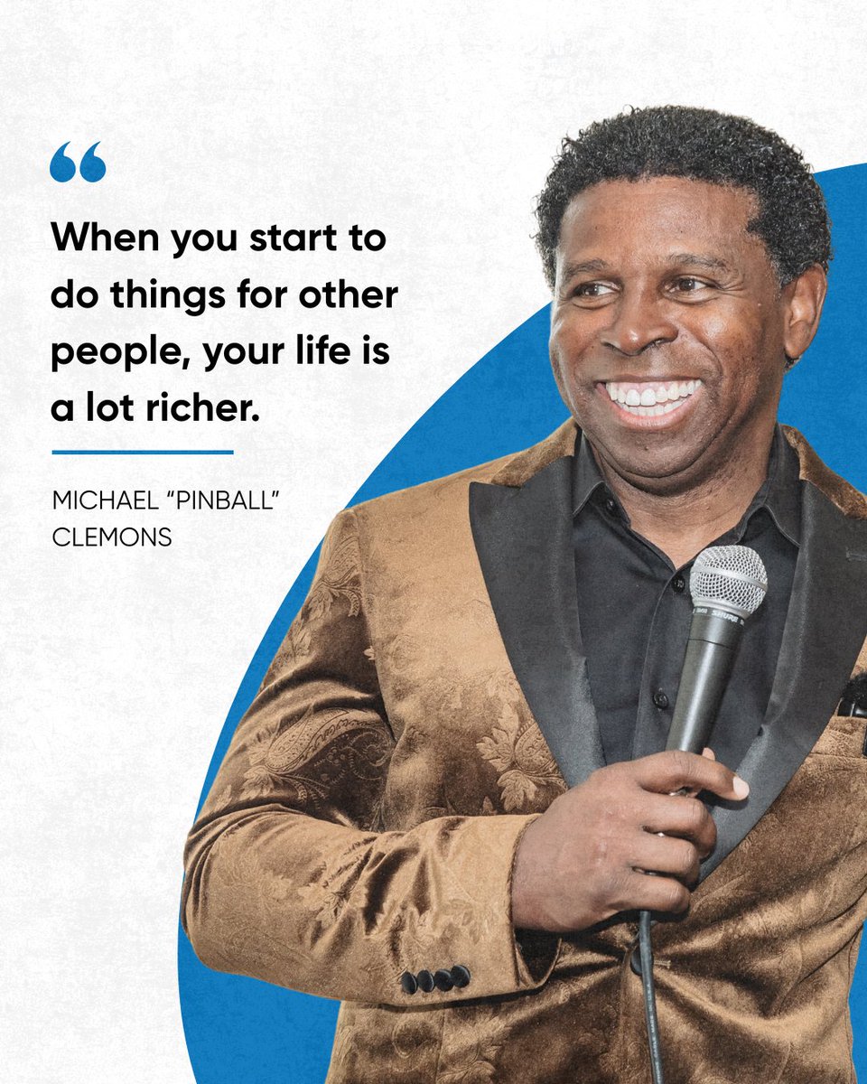 PinballFdn's tweet photo. "When you start to do things for other people, your life is a lot richer." - Pinball Clemons

A new week is a new opportunity to make a difference. Let's start this week by lifting others up and creating brighter futures, together. 💙 https://t.co/97pqW6WHaK
