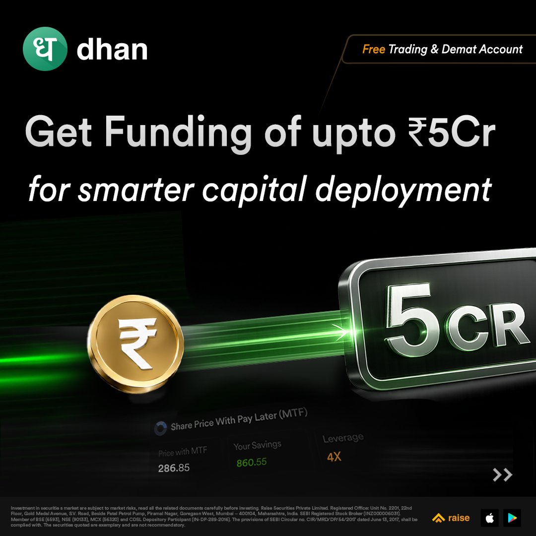 DhanHQ's tweet photo. Trade more opportunities with the same capital using MTF on Dhan across 1,700+ stocks, starting at 12.49% p.a.