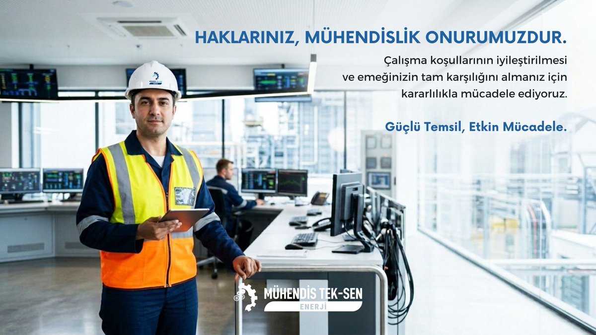 MuhTekEnerji's tweet photo. Teknik Gücümüz, Geleceğimizdir.

Mühendis Tek-Sen ENERJİ olarak; mühendislerin ve teknik hizmetler sınıfı çalışanlarının emeğinin, sorumluluğunun ve mesleki birikiminin hak ettiği değeri görmesi için mücadele ediyoruz.

Ülkemizin enerji altyapısından sanayi yatırımlarına, madencilik faaliyetlerinden kamu hizmetlerinin sürdürülebilirliğine kadar pek çok kritik alanda görev yapan teknik personelin; çalışma koşullarının iyileştirilmesini, mali ve özlük haklarının güçlendirilmesini, mesleki itibarının korunmasını savunuyoruz.
Çünkü teknik gücü görünmez kılan, emeği karşılıksız bırakan ve sorumluluğu değersizleştiren hiçbir anlayışı kabul etmiyoruz. Mühendislik onuruna yakışan adil çalışma koşulları, güçlü temsil ve etkili bir hak mücadelesi için kararlılıkla yolumuza devam ediyoruz.

Enerjimiz Üyemiz, Gücümüz Mesleğimiz.
Mühendis Tek-Sen ENERJİ

🌐 https://t.co/yCZtwXcMoz

#MühendisTekSenEnerji #EnerjimizÜyemiz #GücümüzMesleğimiz #Mühendislik #TeknikHizmetler #MeslekiHaklar #SendikalMücadele #Dayanışma