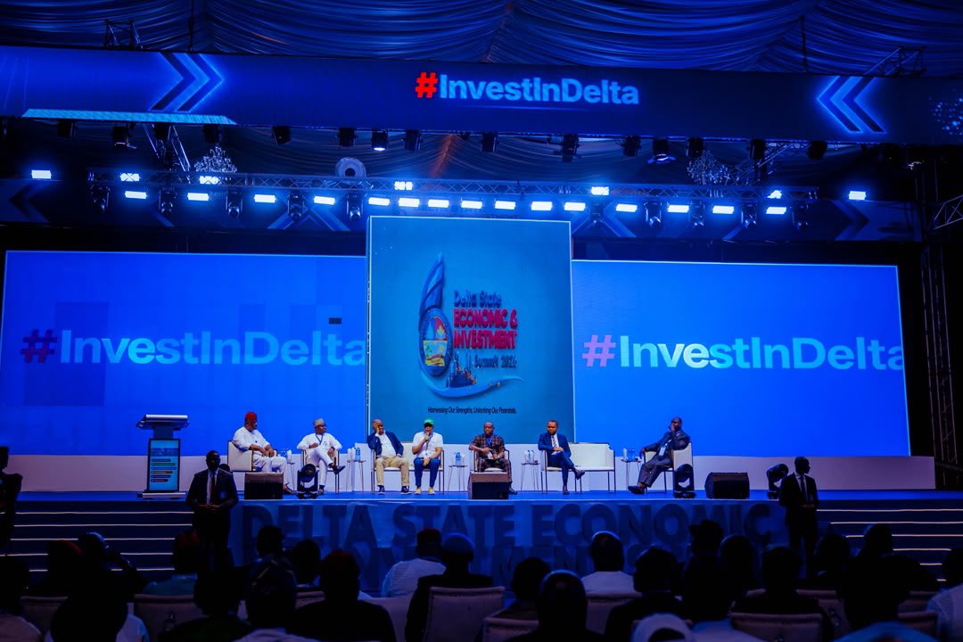 DSGovernment's tweet photo. Agriculture / Agri-business / Livestock Panel

At the Delta State Economic and Investment Summit 2026, the Agriculture and Agri-business panel is revealing the full potential of Delta’s food and farming economy. From livestock to value chains, the opportunity is real and the investors are here. 

Delta State is open for business. 

#InvestDelta
#DIS2026