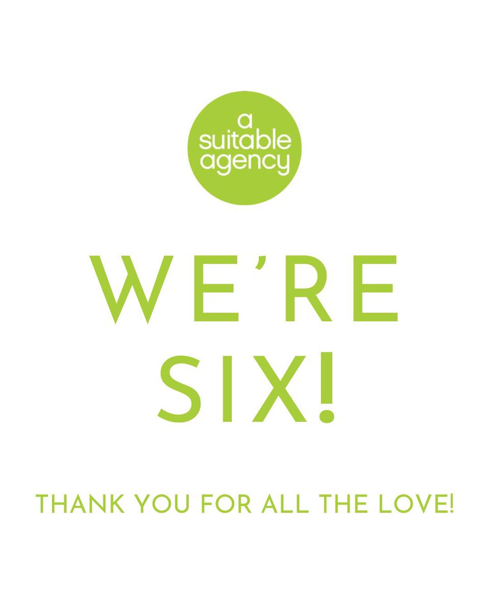 ASuitableAgency's tweet photo. Six years of believing that words can change the world.

Six years of fantastic authors, speakers, stories, partners &amp; building spaces where readers belong.

We thank every author, reader, &amp; partner who has made A Suitable Agency what it is today.

With love,
A Suitable Agency https://t.co/LGjSjQXO0q