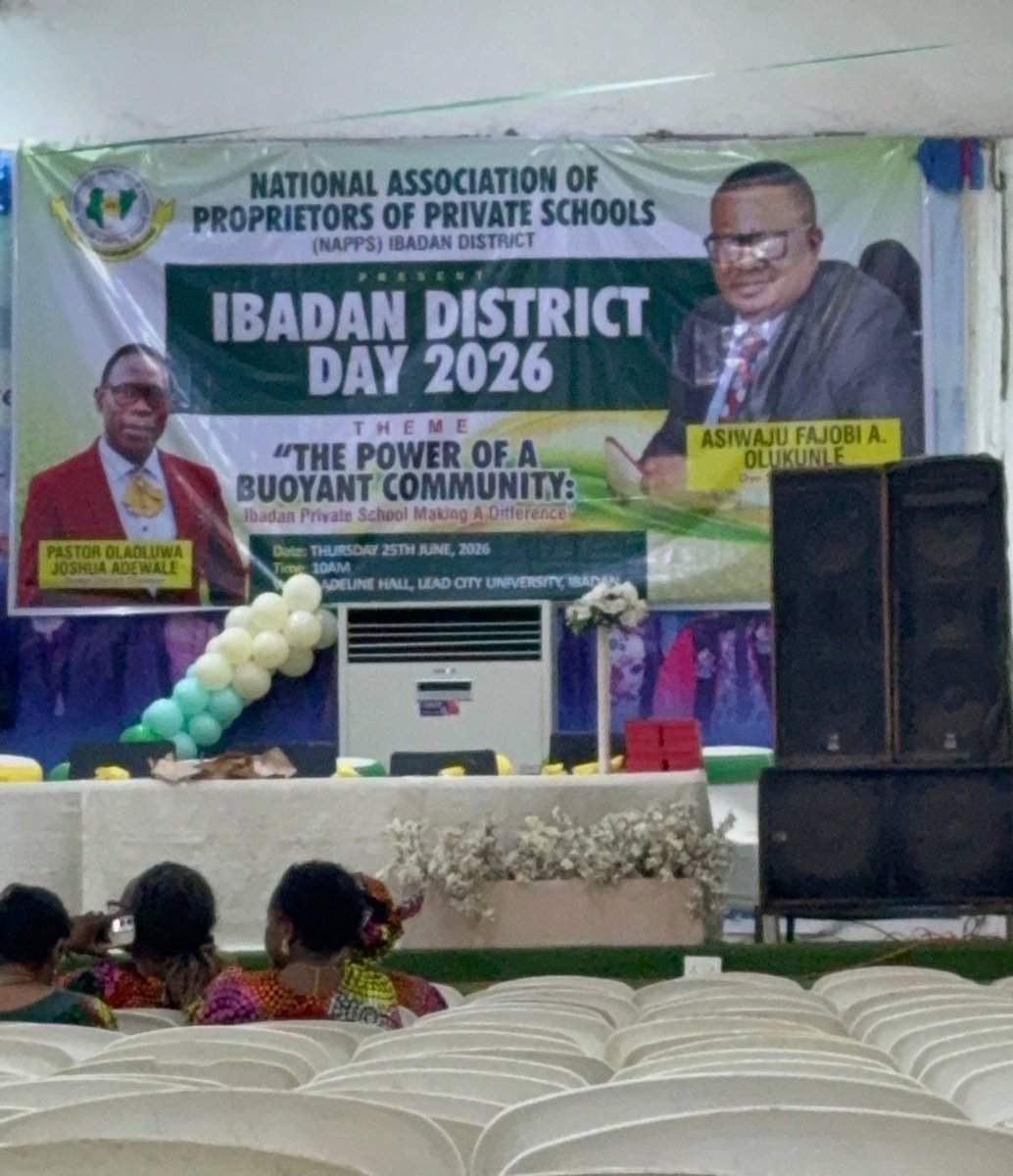 wittyprince_'s tweet photo. Standing outside the hall before NAPPS Ibadan District Day 2026 started. A different kind of room than a single school gate. Building an AI literate body through the single gate to all secondary schools. https://t.co/gudzxVNjex