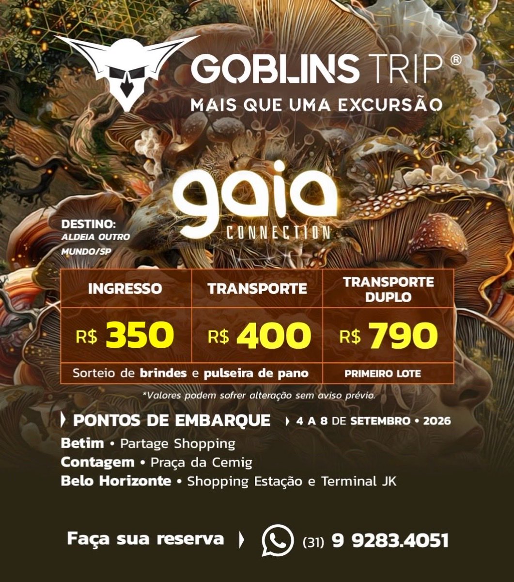goblinstrip's tweet photo. 🛖 Excursão Goblins Trip GAIA CONNECTION 2026 - BH/Contagem/Betim

🛖 Indique amigos e ganhe descontos!
🛖 Vagas limitadas! Faça sua reserva!
🛖 Água e isotônico!
🛖 Transporte seguro, com ar condicionado, bancos reclináveis!

👇 Grupo da excursão 👇
https://t.co/kNXuXw16t3 https://t.co/CRdizte5AV