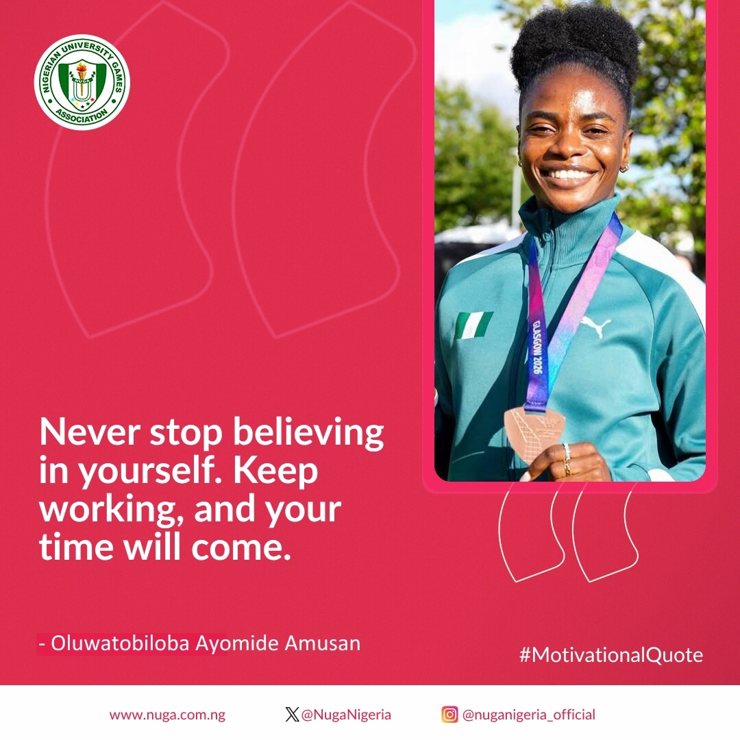 NUGANigeria's tweet photo. #MondayMotivation | Mindset & Momentum ๐๐ฝโโ๏ธ
"Never stop believing in yourself. Keep working, and your time will come." โ Tobi Amusan ๐ณ๐ฌ
Commonwealth Champion. World Champion. World Record Holder. Three-time Diamond League Champion.
#NUGA https://t.co/kOKAq2iU2a