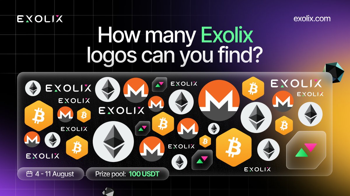 exolix_com's tweet photo. 👀 How many Exolix logos can you find?

Count them all and drop your answer in the comments.

5 random winners with the correct answer will receive 20 $USDT each 🎁

To enter:
1️⃣ Follow @exolix_com
2️⃣ RT this post
3️⃣ Comment your answer

🗓 August 4–11