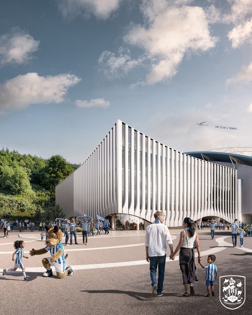 htafc's tweet photo. Planning application has been officially submitted for an expansion to our home at the Accu Stadium that will see a 141-room Hilton Garden Inn hotel developed in HD1, pending planning permission.

💬 Comments from Owner and Chairman Kevin Nagle ⤵️

#htafc