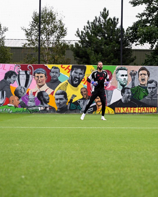 Alisson Becker in action at the AXA Training Centre