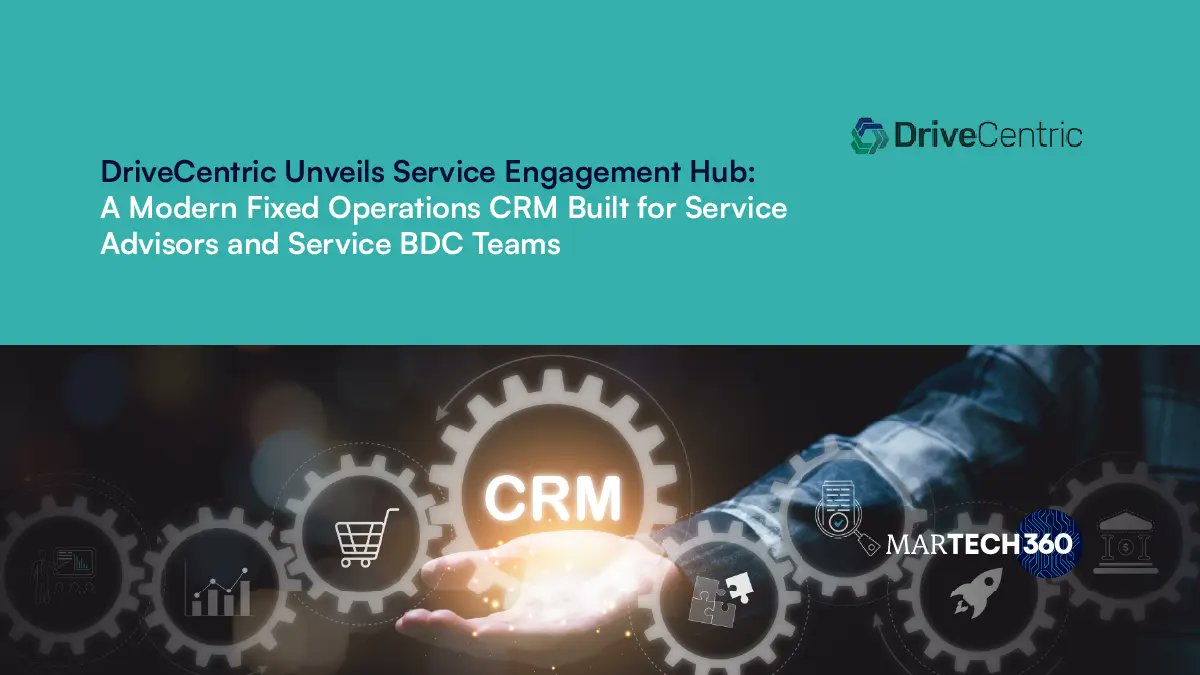 360MarTech's tweet photo. @drivecentric Unveils Service Engagement Hub: A Modern Fixed Operations CRM Built for Service Advisors and Service BDC Teams
Read More: https://t.co/xEcUFOwo6h
#DriveCentric #ServiceEngagementHub #CRM #Martech360 #News #customerrelationship #dataentry https://t.co/IijrKrvv5G