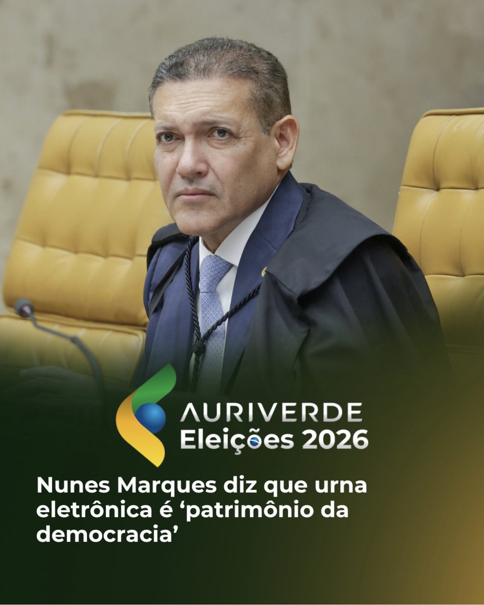 MARINESARALDI's tweet photo. Urna  eletrônica é 
‘patrimônio da democracia' 
diz o ministro Nunes Marques. https://t.co/QYEHq9YoK0