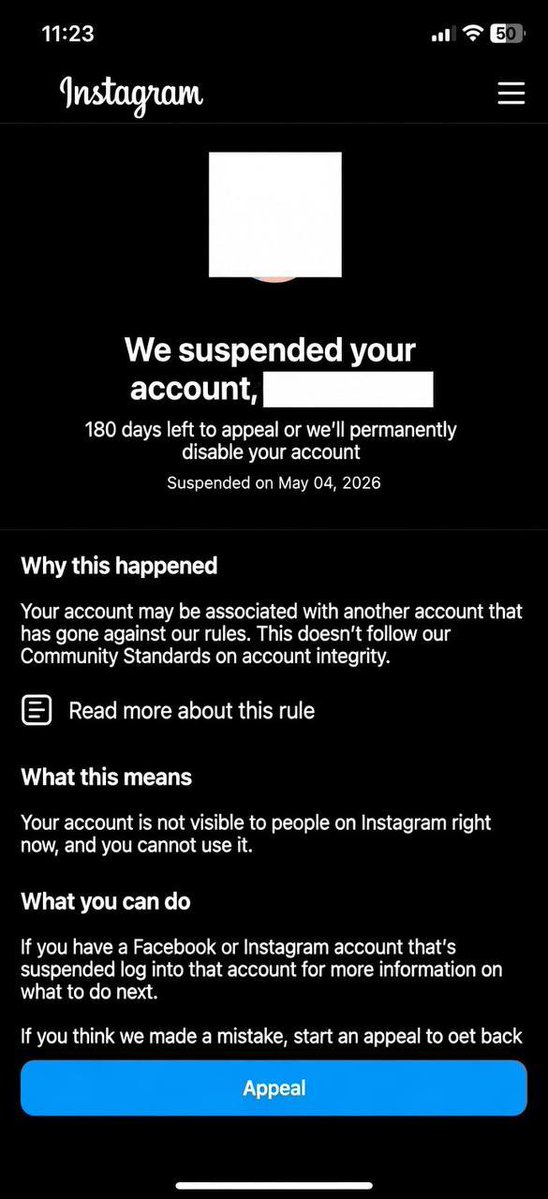 Rosie_HelpDesk's tweet photo. A client contacted me after their Instagram account was unexpectedly suspended on May 4, 2026.

After reviewing the situation, I personally handled the case and submitted a comprehensive appeal on the demonstrating that the account was operating within Instagram’s policies and guidelines.

On June 15, Instagram completed its review, acknowledged the error, and restored full access to the account.

Another successful recovery and a great outcome for the account owner.

Attached are the suspension notice, appeal submission confirmation, and reinstatement update. ✅

#accountsuspendedhackedbanned
#staysafeonline