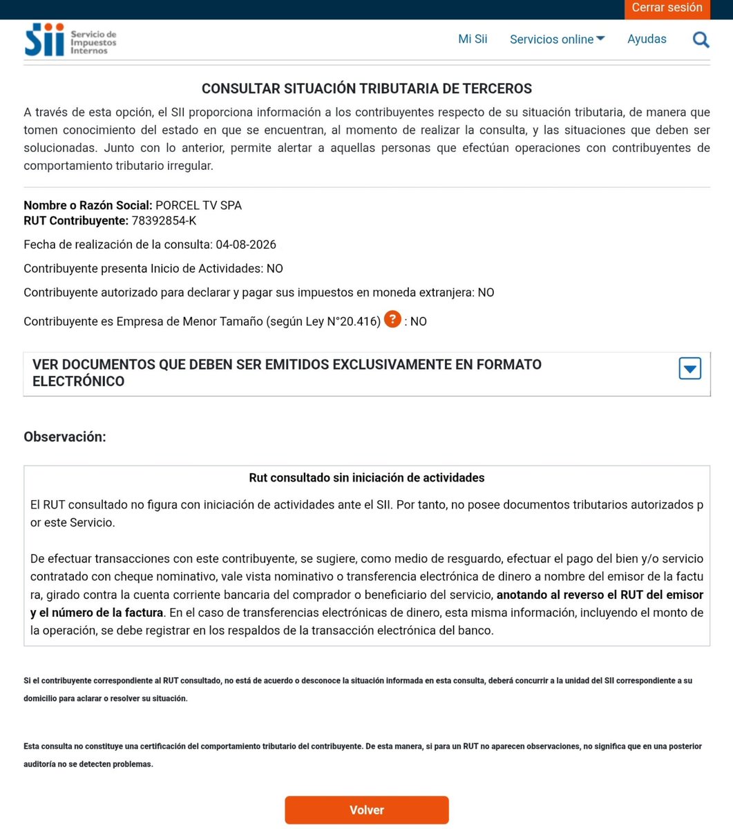 patobancoestafo's tweet photo. #PorcelTV fue constituida con apenas $900 mil, figura ante el @SII_Chile sin Inicio de Actividades y, aun así, mantiene un contrato con el canal estatal @TVN para una operación que cuesta varios millones.

¿Quién financia esto? ¿Cómo se respaldan los pagos? ¿Qué fiscalización hizo el SII y qué antecedentes exigió TVN?

El Gobierno de Kast prometió terminar con los privilegios, pero aquí todo huele a contactos, opacidad y doble estándar. Transparenten el contrato completo.