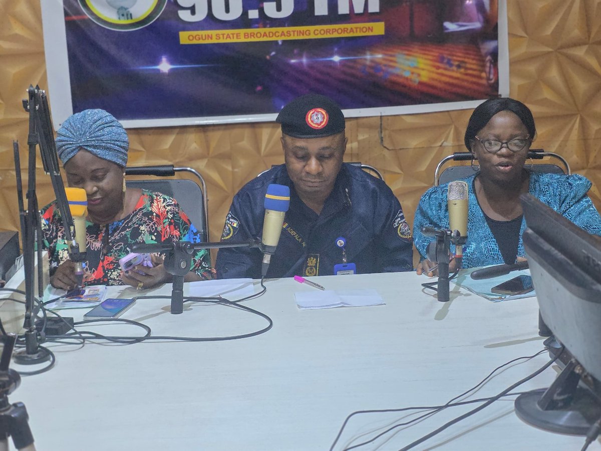 OG_FireService's tweet photo. The Director of Ogun State Fire Service, Engr. Fatai Abidemi Adefala, featured live on OGBC 90.5 FM on 4th August 2026, where he addressed key issues relating to LPG storage, handling, and fire safety. https://t.co/8zapA0qqH3
