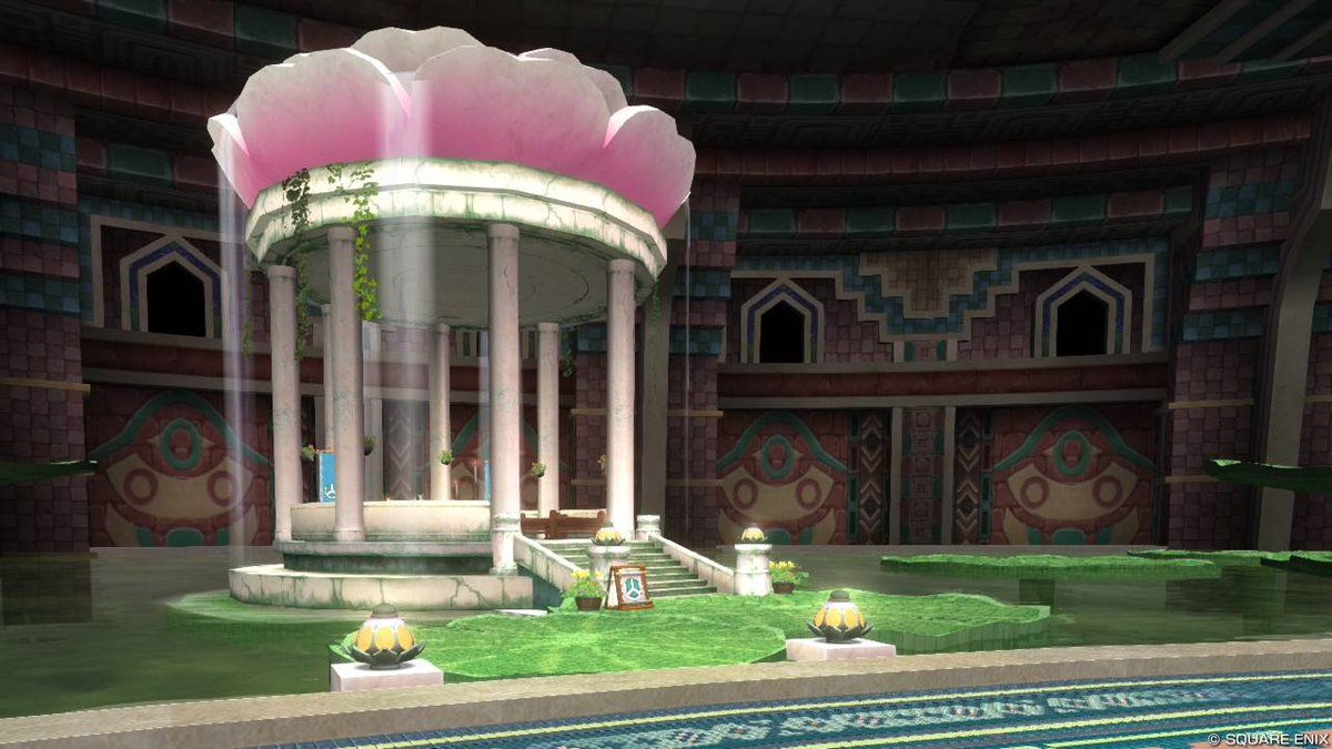 hama_dqx's tweet photo. ソルベルム王国の教会も追記しました📝
柱と滝に囲まれた狭い教会⛪️
教会から見える朝日が非常に美しい。 https://t.co/hpUTi5n0Rs