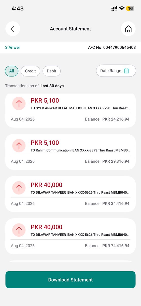 SyedanwarullahM's tweet photo. @HBLCare my transections stuck service center number is not working https://t.co/XsAIVT9x0p