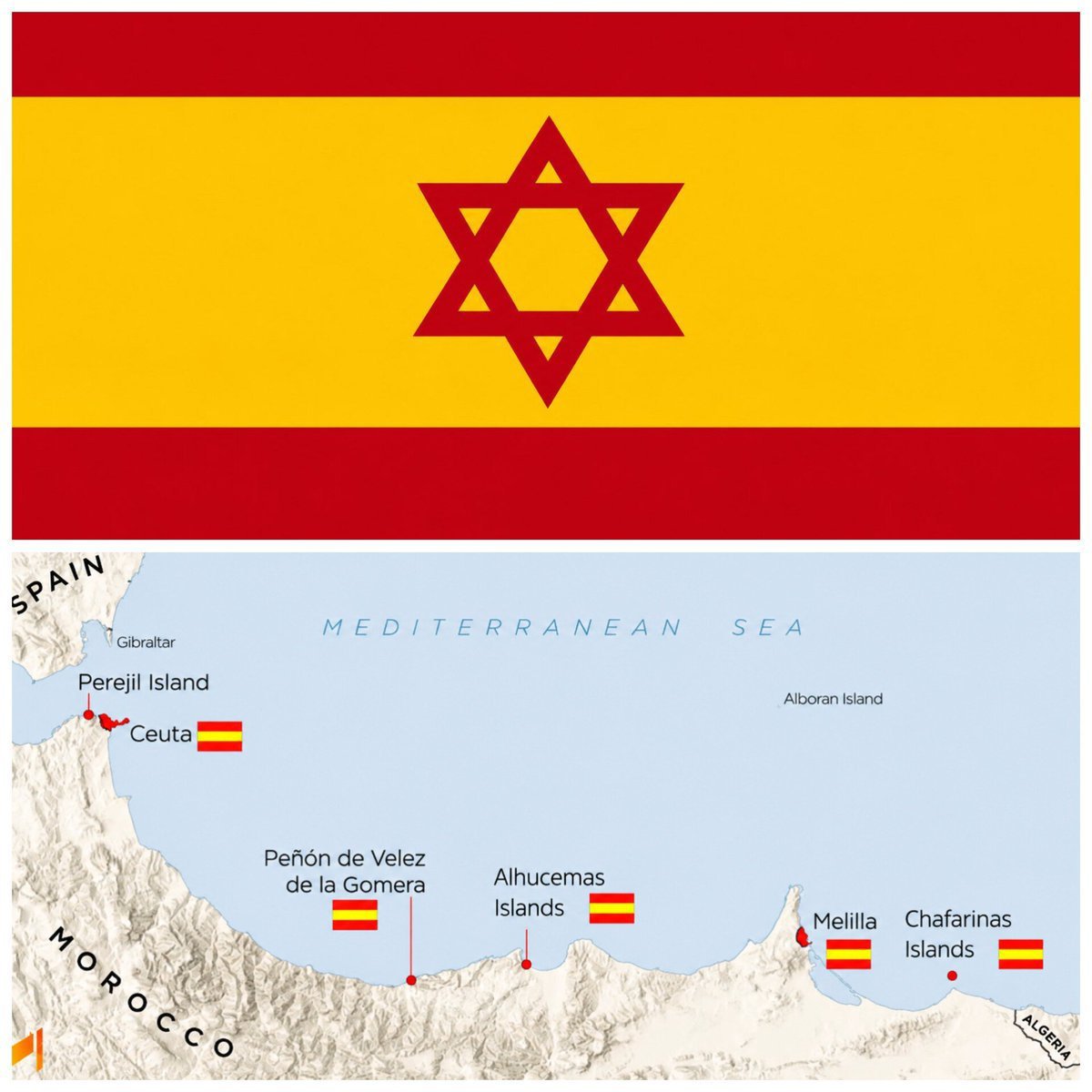SHARK_NW's tweet photo. Spain lectures the world about sovereignty and international law.

But when Morocco raises the question of Ceuta and Melilla, suddenly the rules change.

Spain demands respect for its territorial integrity while dismissing Morocco’s longstanding claim to territories on the North African coast.

That is not consistency. That is a double standard.

If sovereignty is sacred, it cannot be sacred only when it benefits Spain.

#Morocco #Ceuta #Melilla #Decolonization