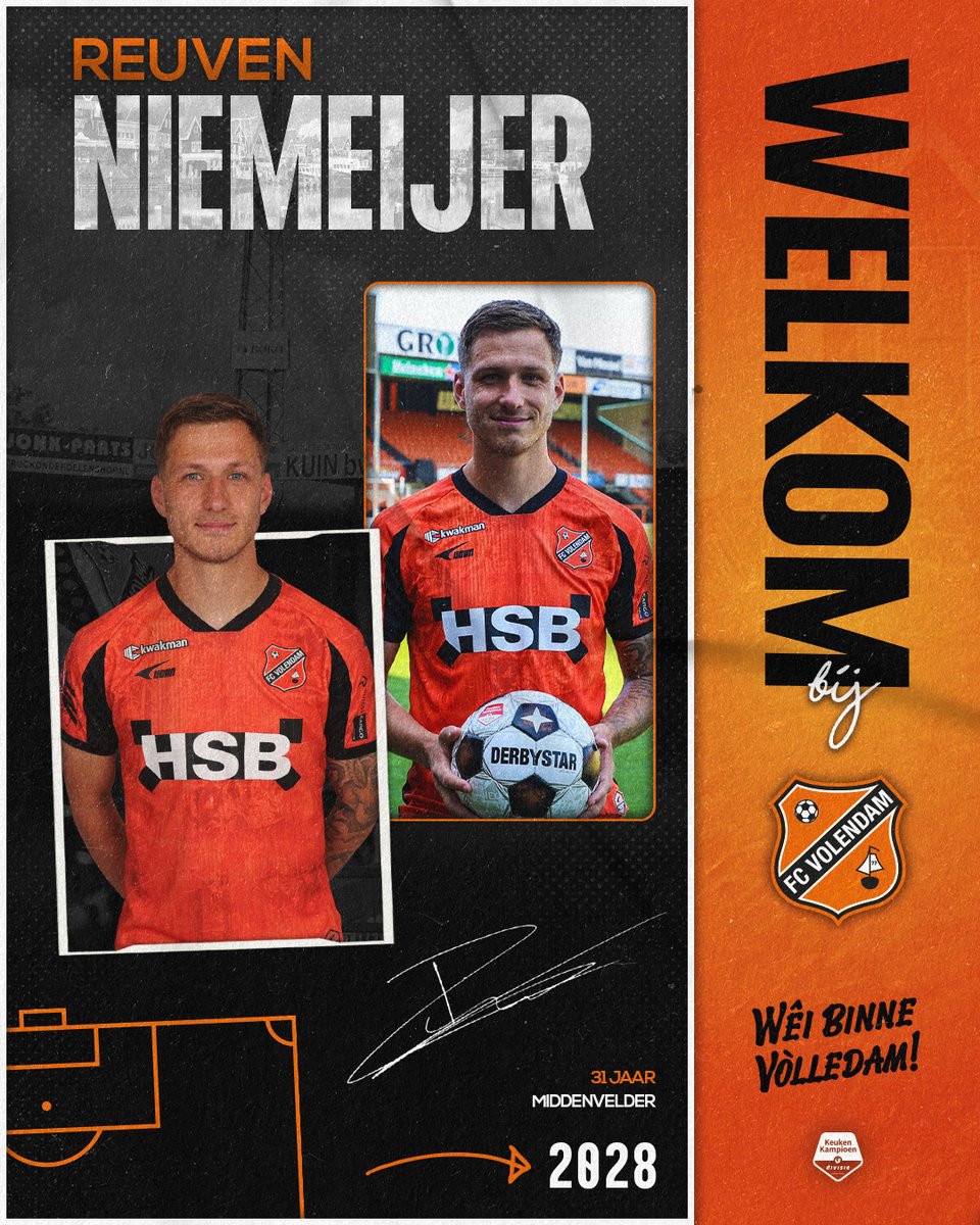 fcvolendam's tweet photo. ⛵ Reuven Niemeijer is Volendammer!

#WêiBinneVòlledam https://t.co/P2NUt9YAhw