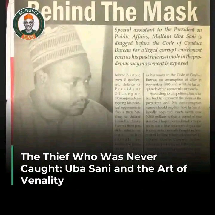 aliyuwali220's tweet photo. The Thief Who Was Never Caught: Uba Sani and the Art of Venality

By Omotayo Kehinde  

On my free days I love reading, and being the son of a retired politician we have stacks of old newspapers at home. While digging through the archives I came across a 2007 petition that made me sit back and stare.  

It was filed on 20 February 2007 by the Nigeria Probity Forum and addressed to the Code of Conduct Bureau. The petition detailed the alleged corrupt enrichment of Mallam Uba Sani, then Special Assistant to the President on Public Affairs. Within just four months of assuming office in September 2006, Sani had supposedly acquired assets worth $4 million. The properties listed were striking:  

- A five-bedroom duplex at 111 Yakubu Gowon Crescent, Asokoro, Abuja  
- A seven-bedroom duplex at 45 Ali Akilu Crescent in the Aso Rock area  
- A six-bedroom duplex under construction at 48 Ali Akilu Crescent  
- A fleet of luxury cars including a Mercedes-Benz E-Class, a Peugeot 407, a Peugeot 406, and a Honda Civic for his wife  

The question was simple and damning: how could a man on a civil servant’s salary afford such opulence in four months? Yet there is no record of any serious investigation, no summons, no forfeiture, no consequence. He kept his job. Some alleged the then EFCC leadership was friendly toward him and focused only on opposition figures. The petition simply disappeared into the bureaucratic void where so many Nigerian corruption cases go to die.  

Reading it, one sees that Uba Sani understood the game perfectly. In this country corruption is often less a crime than a test of how well you navigate the system. He knew the Code of Conduct Bureau was weak and politically constrained, that the anti-corruption drive of the time was largely theatrical, and that loyalty plus the right connections usually guaranteed safety. So he continued, emboldened by silence. A thief who is never caught rarely stops.  

The petition was filed, a few articles appeared, the public murmured briefly, and then everyone moved on. In Nigeria we have developed a remarkable capacity for amnesia when it comes to the powerful. It was apparently acceptable for a presidential aide to acquire $4 million in assets in four months as long as he had the right godfathers and knew how to play the game.  

Sani’s ascent continued unscathed—from the shadows of the presidency to the Senate and eventually to the Government House in Kaduna.  

Now the people of Kaduna State have as their governor a man whose early political career rested on unexamined wealth and zero accountability. He controls the state budget, contracts for roads and schools, security votes, and local government allocations—the hopes and livelihoods of over ten million people, many among the poorest in the nation.  

What does a man who once allegedly accumulated the equivalent of $32,000 a day do when he controls billions of naira in public funds? The answer fills one with deep unease. The thief who was not stopped in 2007 is now a mature and seasoned operator who has spent nearly two decades learning exactly how far the boundaries can be pushed.  

This is the Nigeria we have built: petitions are filed and forgotten, investigations announced and abandoned, corruption treated as a rite of passage rather than a disqualification. Uba Sani understood the rules and waited; the system protected him. Seventeen years later that same man sits in the governor’s office in Kaduna, a state that desperately needs honest, transparent leadership.  

The archives have spoken. The people of Kaduna, many of whom live on less than two dollars a day, now live under a governor who never had to explain the $4 million that appeared in four months, never faced real consequence, and has every reason to believe the same impunity still applies. They deserve better.

Copied