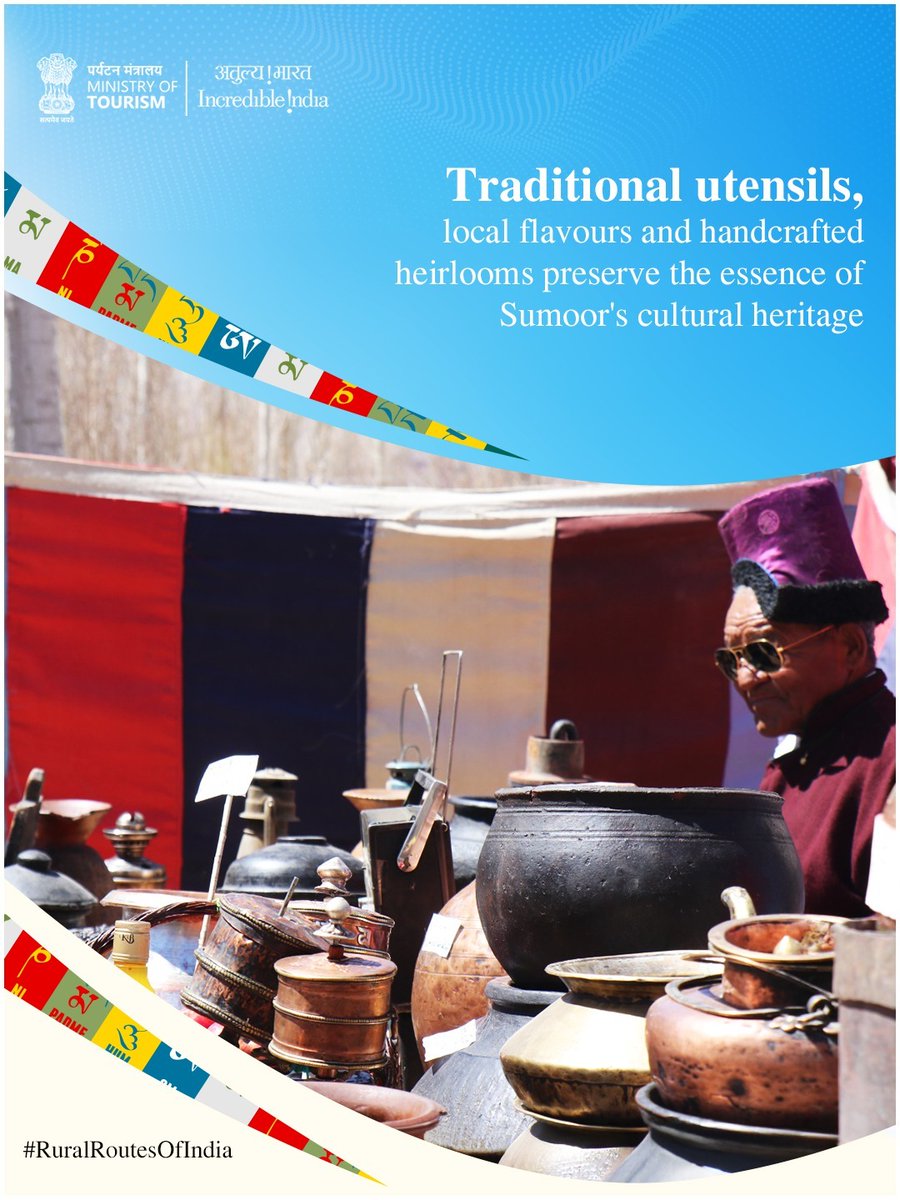 incredibleindia's tweet photo. Some journeys are measured not in miles, but in the stories, traditions and people they bring you closer to.

Nestled in Ladakh's Nubra Valley, Sumoor village welcomes you with warm hospitality, living traditions and local craftsmanship that capture the enduring spirit of rural India.

Discover nearby treasures including Diskit Monastery, the Hunder Sand Dunes, the Panamik Hot Springs and the serene Ensa Monastery, each revealing a different facet of Nubra Valley's timeless beauty.

#RuralRoutesOfIndia #TravelBeyondTheFamiliar #HiddenGemsOfIndia #LocalExperiences 
(1/2)