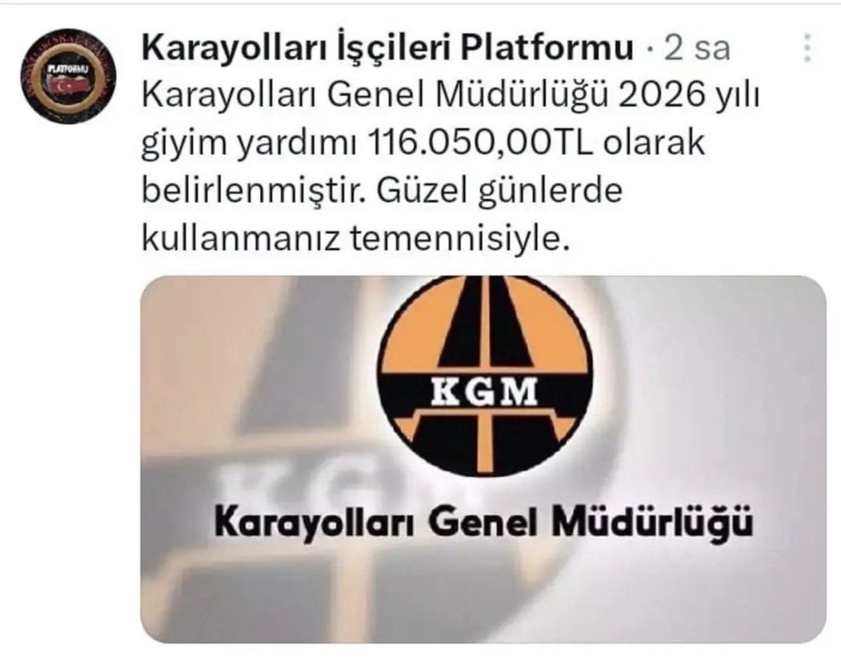 Queen_Teacher33's tweet photo. Karayolları Genel Müdürlüğünde çalışan kadrolu sürekli işçiler 2026 yılı giyim yardımı 116.050 TL 

Tarım bakanlığı memurlarına giyim yardımı 19.000 TL
Öğretmenler 0 TL başka ücret almayan  memur var mı ? https://t.co/I65MbxASl0