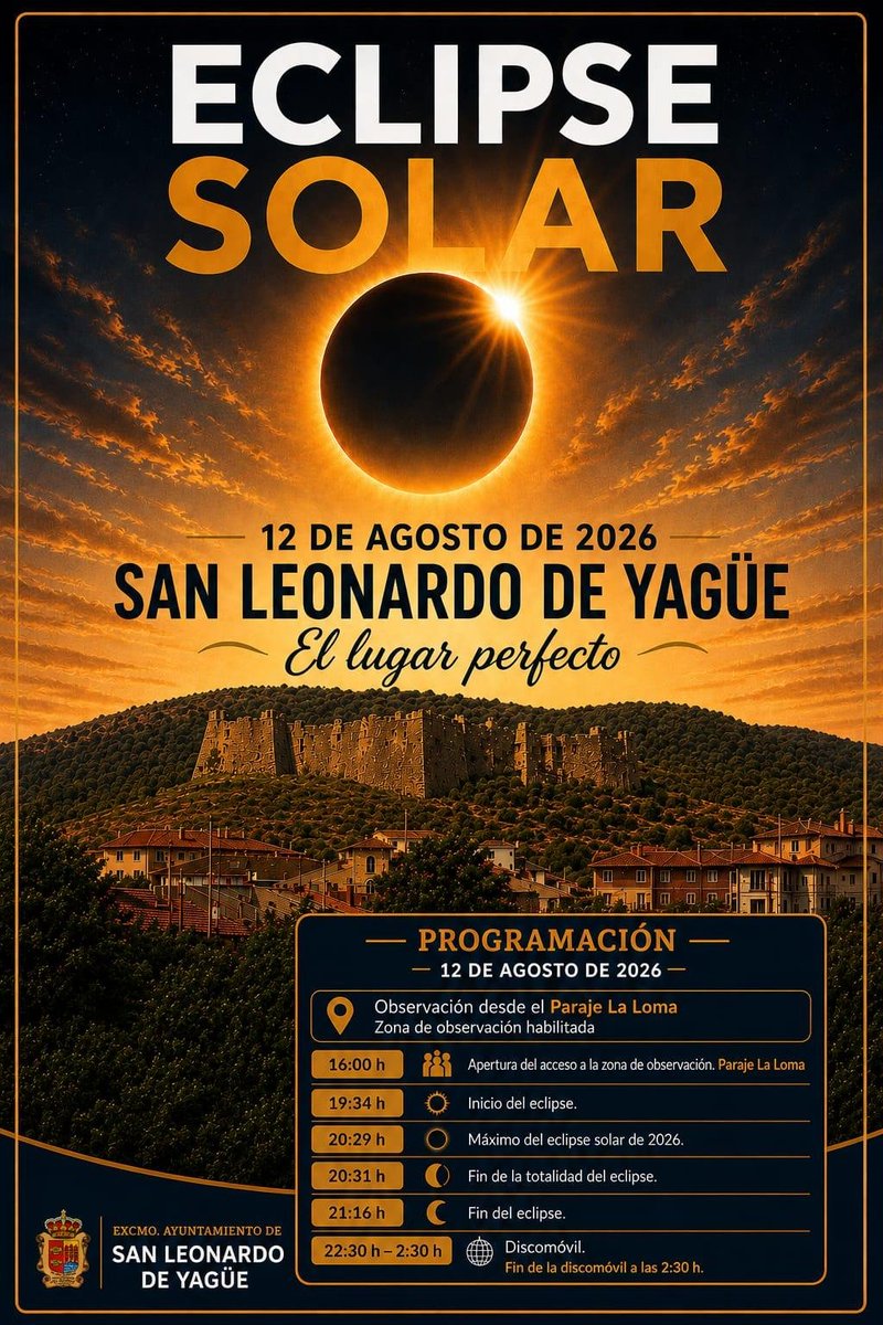 sanleonardotm's tweet photo. 🌚 San Leonardo, el lugar perfecto para ver para ver el eclipse total de Sol del 12 de agosto de 2026 🌚 https://t.co/PzOtpmYzvm