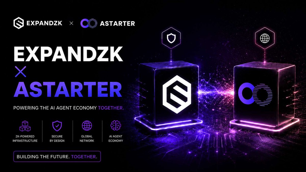 Expandzk's tweet photo. Welcome @AstarterDeFiHub to the ExpandZK ecosystem.

Astarter powers the autonomous AI economy: ABox nodes run agents, while its on-chain execution layer settles trades, predictions and payments.

Together, we’re building secure, verifiable infrastructure for autonomous agents. https://t.co/B5IsoRNef6