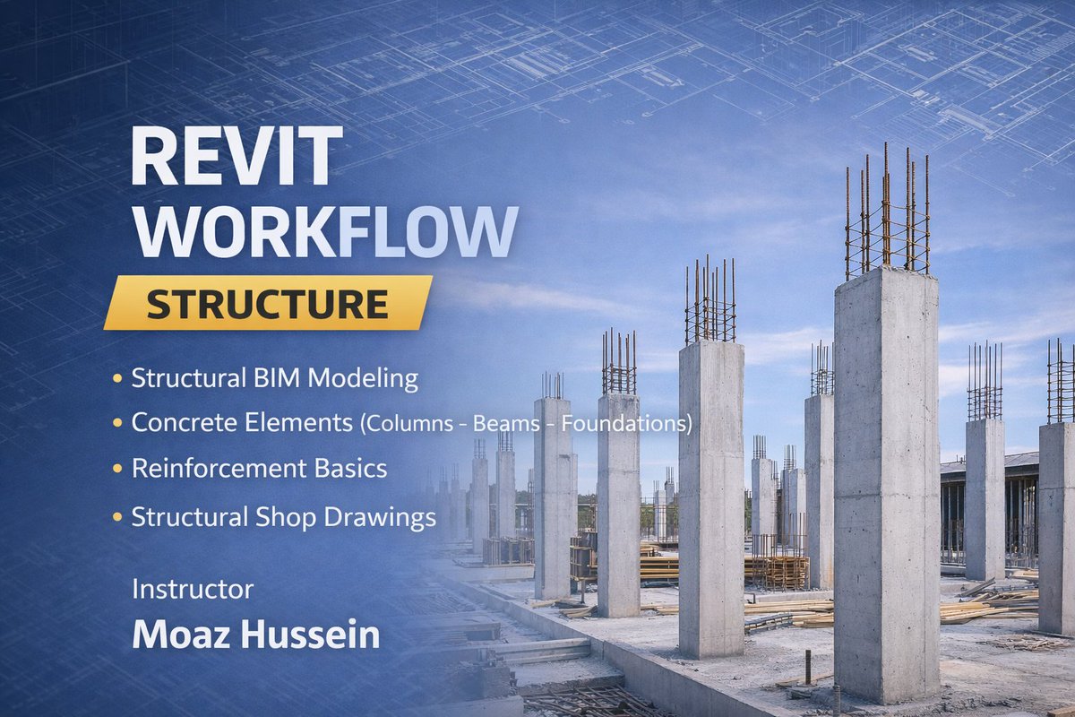 SkillupAcademi's tweet photo. من أول Modeling لحد Reinforcement وShop Drawings... هتتعلم الـ BIM Workflow كامل على مشروع حقيقي، وتكتسب الخبرة اللي بتحتاجها المكاتب الاستشارية https://t.co/YmIUYsGgI1