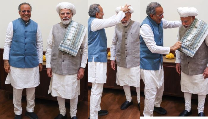 tv13gujarati's tweet photo. દિલ્હીમાં PM મોદી સાથે અર્જુન મોઢવાડિયાની શુભેચ્છા મુલાકાત: મહેર સમાજની પાઘડી પહેરાવી કર્યું સન્માન
#PMModi #ArjunModhwadia #Porbandar #GujaratDevelopment #ShipbuildingYard #GujaratNews #DelhiMeeting #MaherSamaj #MaritimeGujarat #BreakingNews
https://t.co/J2NKFQLsYg https://t.co/8gcvAg0tZA