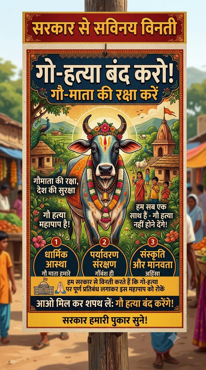 Bhavesh_gour_'s tweet photo. समस्त भारत वासियों से आग्रह है आप सभी भी इस विनती को आगे बढ़ाए ये मुद्दा अंतरराष्ट्रीय स्तर तक पहुचे इस प्रकार ही हमारी माता के लिए कुछ कर सके तो अहो भाग्य हमारा 
सनातन की शक्ति पूरे विश्व तक पहुचनी चाहिए 🇮🇳🚩
#गौमाता_राष्ट्रमाता #protect_cows https://t.co/CUVvo9nymK