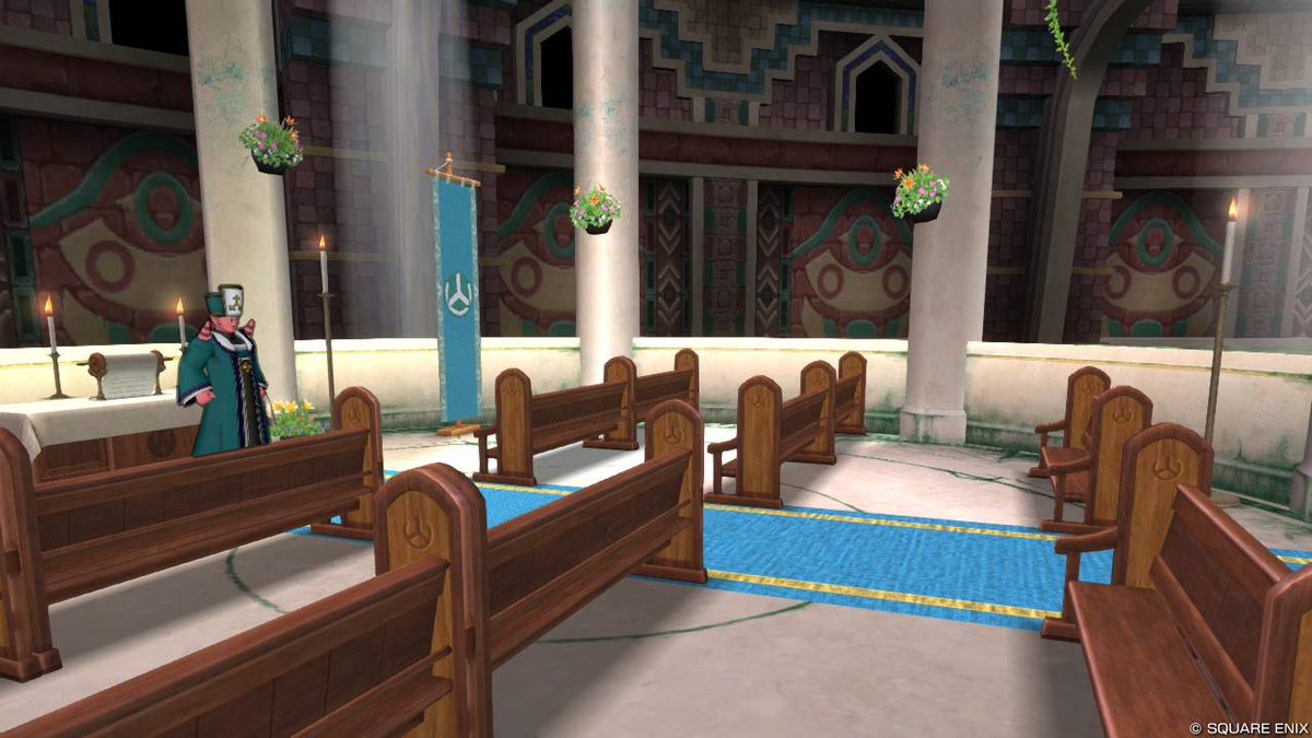 hama_dqx's tweet photo. ソルベルム王国の教会も追記しました📝
柱と滝に囲まれた狭い教会⛪️
教会から見える朝日が非常に美しい。 https://t.co/hpUTi5n0Rs