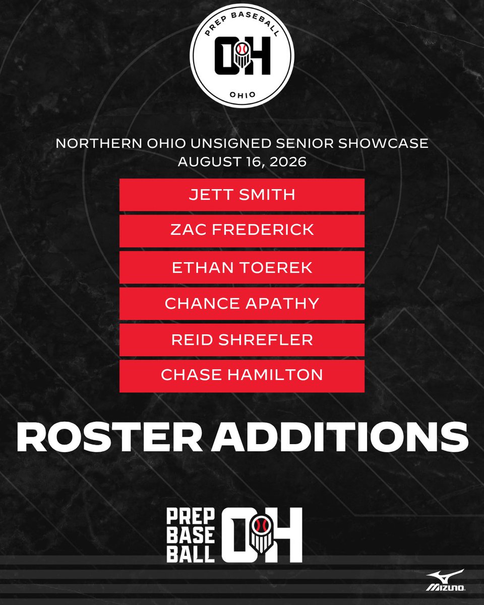 PrepBaseballOH's tweet photo. 𝗡𝗼𝗿𝘁𝗵𝗲𝗿𝗻 𝗢𝗵𝗶𝗼 𝗨𝗻𝘀𝗶𝗴𝗻𝗲𝗱 𝗦𝗲𝗻𝗶𝗼𝗿 𝗦𝗵𝗼𝘄𝗰𝗮𝘀𝗲
𝑅𝑜𝓈𝓉𝑒𝓇 𝒜𝒹𝒹𝒾𝓉𝒾𝑜𝓃𝓈

📝 Register Below:
🔗 https://t.co/lo9OZRxiZx

📆 When:
▪️ August 16
🗣️ Who:
▪️ 2027 Grads
📍 Where:
▪️ Baldwin Wallace

#BeSeen @PrepBaseball @marker_gavin @BlakePumper @BenjaminPi7203 @RomanGeiselman1 @RomanGeiselman1 @AustinJSports @jakehopkin37246 @Samgreene190039 @MattGert @smith_jett45314 @zac_frederick_ @Etoerek79701 https://t.co/sNFiK1qNhl https://t.co/sNFiK1qNhl