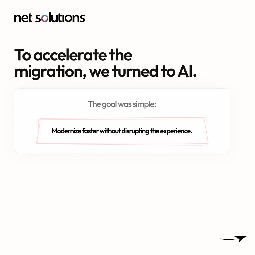 netsolutions's tweet photo. A platform that works today can become a challenge tomorrow.

As systems grow older, hidden complexity builds up, making upgrades slower, riskier, and harder to manage without affecting users.

By combining AI with the right validation and human expertise, modernization can happen with confidence, reducing effort while keeping business operations running smoothly

Explore how we approached a safer modernization journey: https://t.co/4waewj34E2