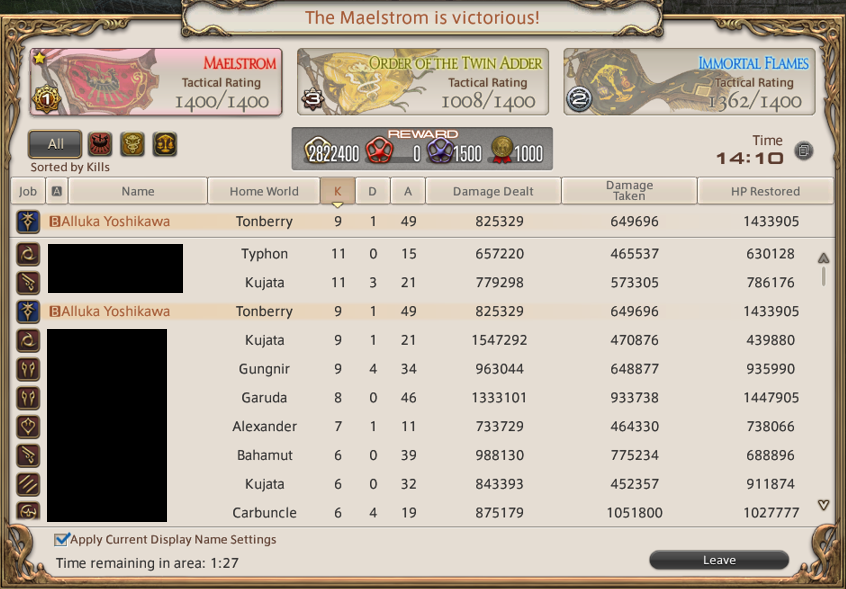 Alluka_Y's tweet photo. It has been tough to achieve more than 10 kills as a DRK... https://t.co/02AZrvmd89