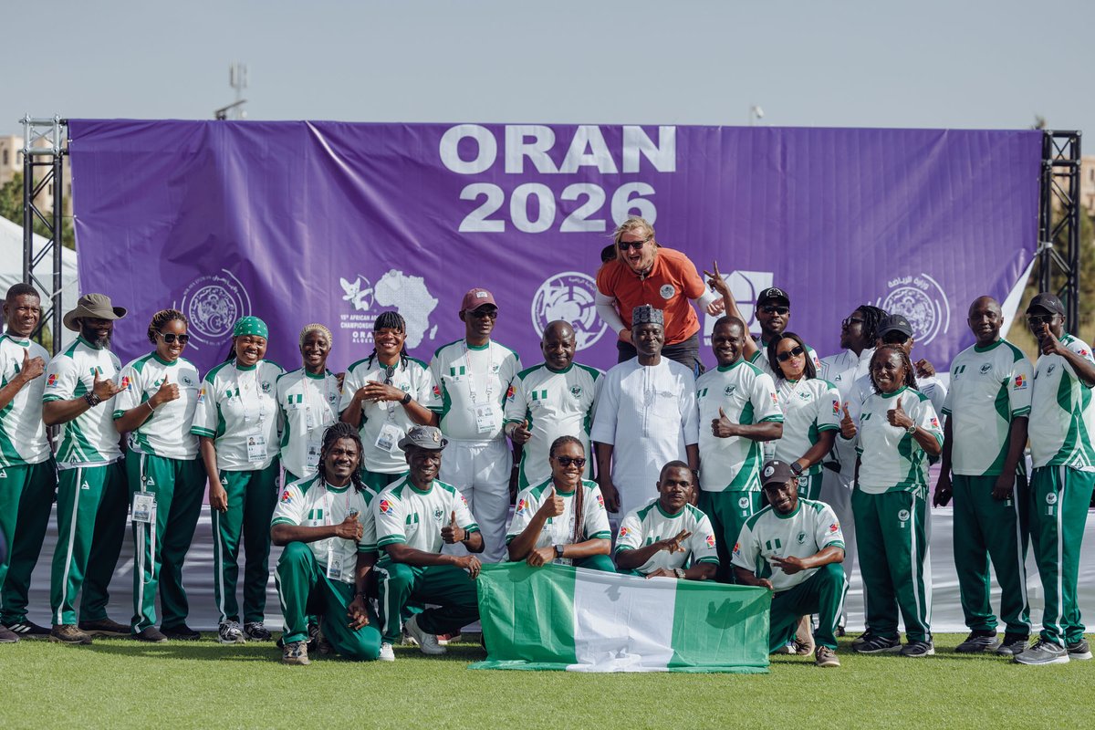 Phatill's tweet photo. Team Nigeria just closed its most successful African Archery Championships ever, winning its first-ever gold, 5 silver and 1 bronze in Oran, Algeria. 

This is the team's biggest-ever squad (18 athletes) at the championships, and they reached every barebow team final & the podium in compound.