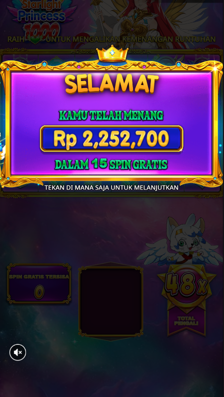 maxwinsultpro's tweet photo. game : starlight princess 1000
winner : 2.252.700
bet : 400
link : https://t.co/DrRwRfTmkq https://t.co/Ed85Kmt9nD