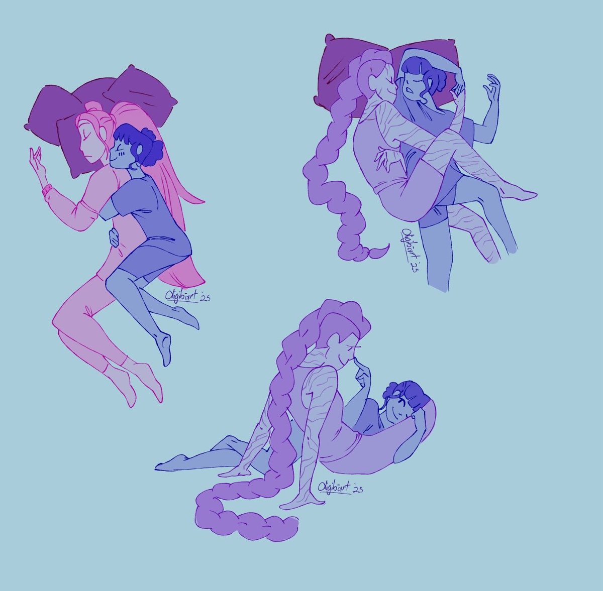 gib_oli's tweet photo. Some fluffy polytrix art I did forever ago because my feed has been kinda dry this week. (I’m being the change I want to see in the world) 

#polytrix #kpdh  #kpopdemonhunters https://t.co/wiUAsBIcuX