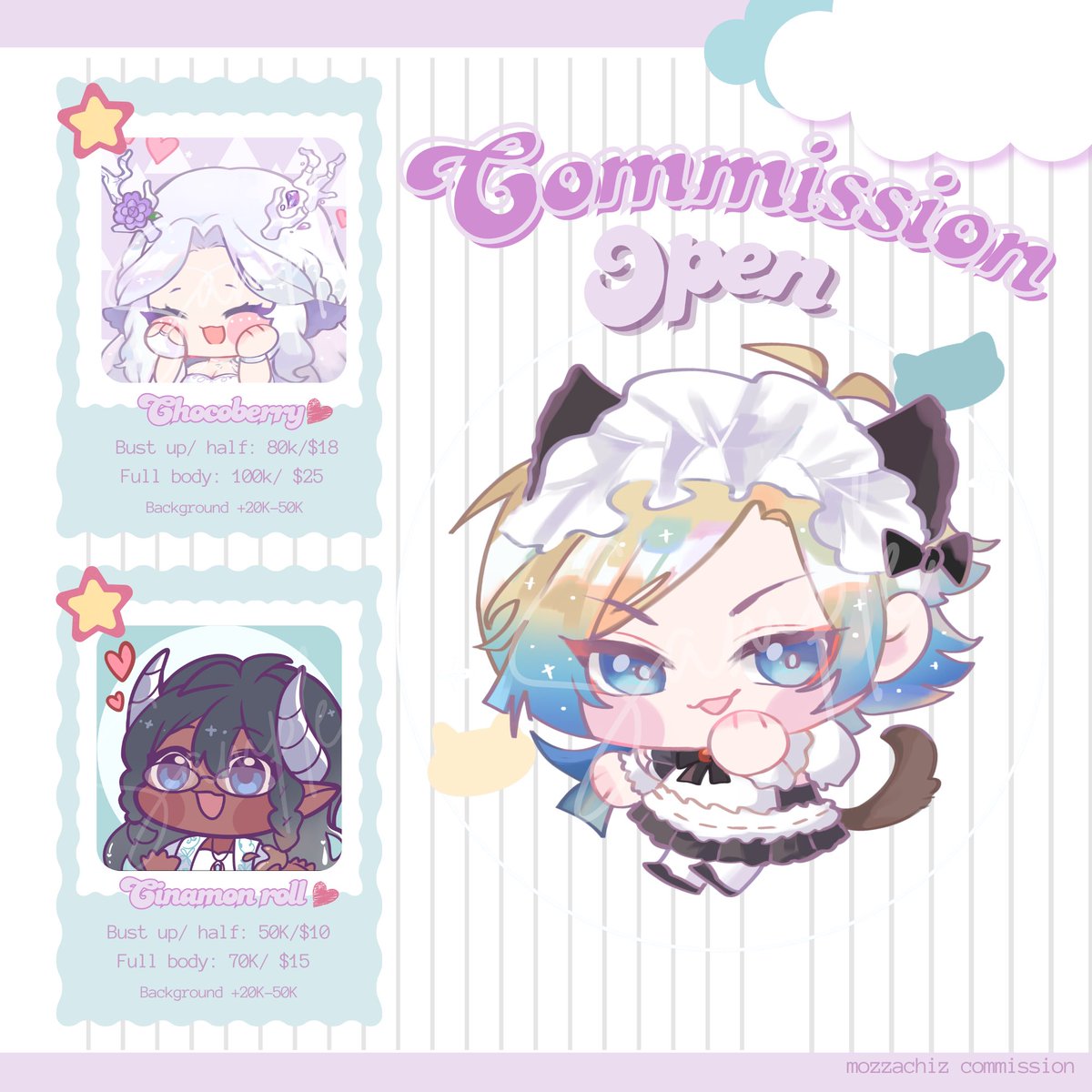 mozzachiz's tweet photo. [↻+♡ appreciated]

Chibi Comms Open 🍀
💌 DM to claim you slot~ https://t.co/nlJ27bbKKf
