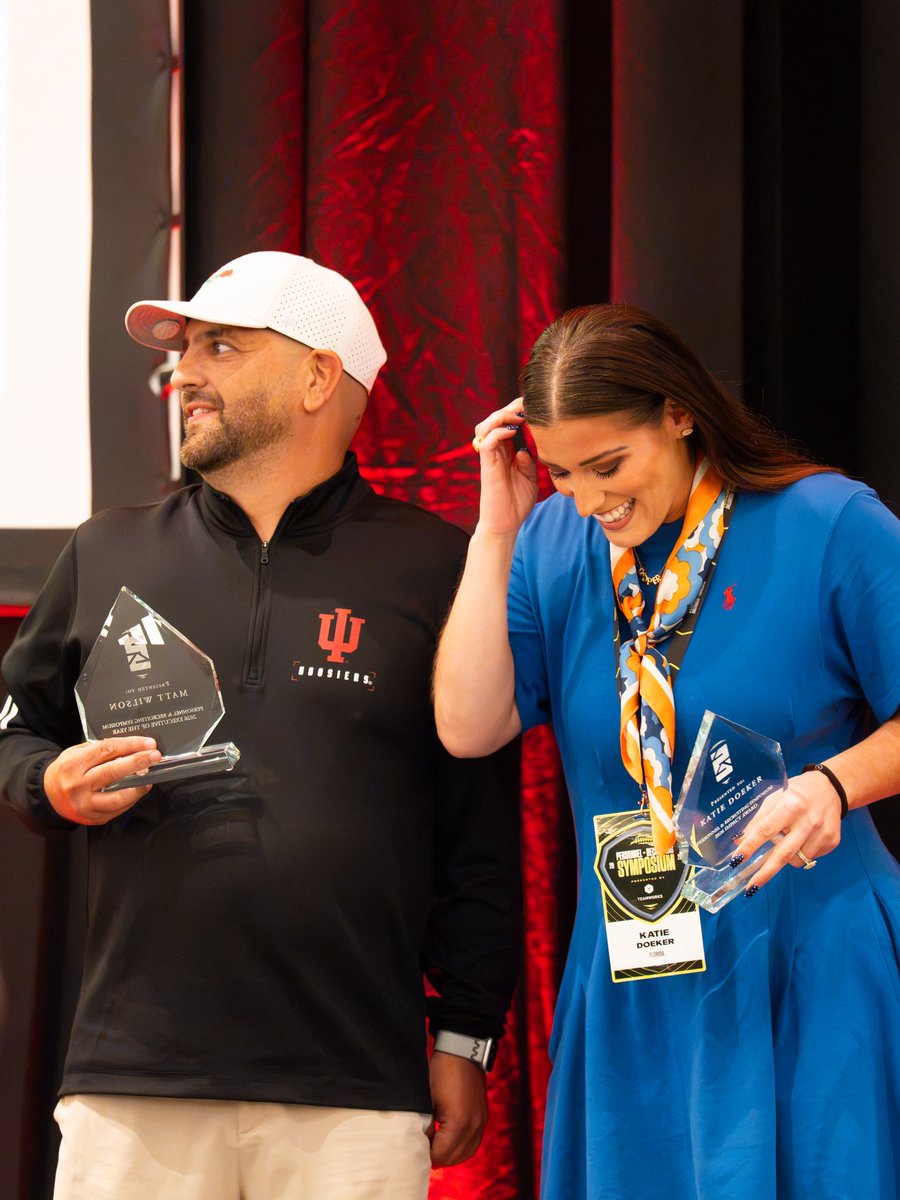 FBRecSymposium's tweet photo. A moment for our 2026 award recipients! 🤩

PERSONNEL &amp; RECRUITING SYMPOSIUM 
2026 IMPACT AWARD
Katie Doeker 

PERSONNEL &amp; RECRUITING SYMPOSIUM 
2026 EXECUTIVE OF THE YEAR AWARD
Matt Wilson https://t.co/DosWzmZ3G2