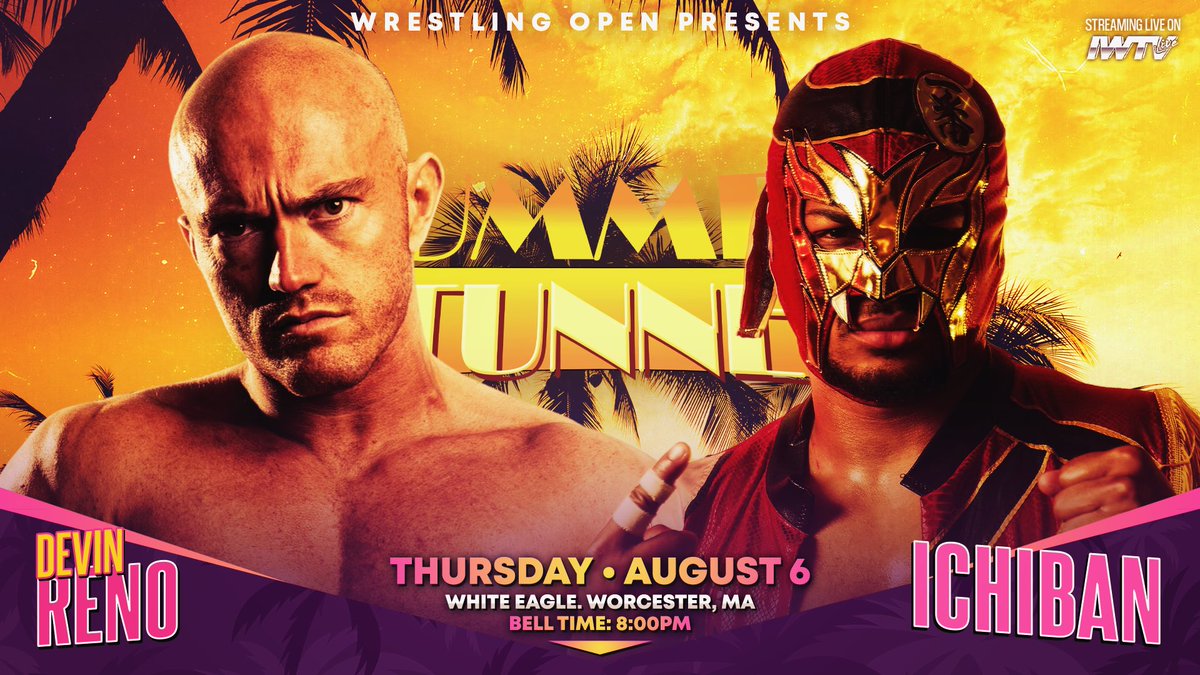 WrestlingOpen's tweet photo. CHALLENGE ACCEPTED

@DVN_RNO wants to right an early wrong from his Open run.

@numberone_dojo is happy to prove the first win was no mistake.

Summer Stunner - Night Two.

Thursday.

Worcester.

Link in Bio for 🎟️
or $10 at the door https://t.co/5MRESzameD