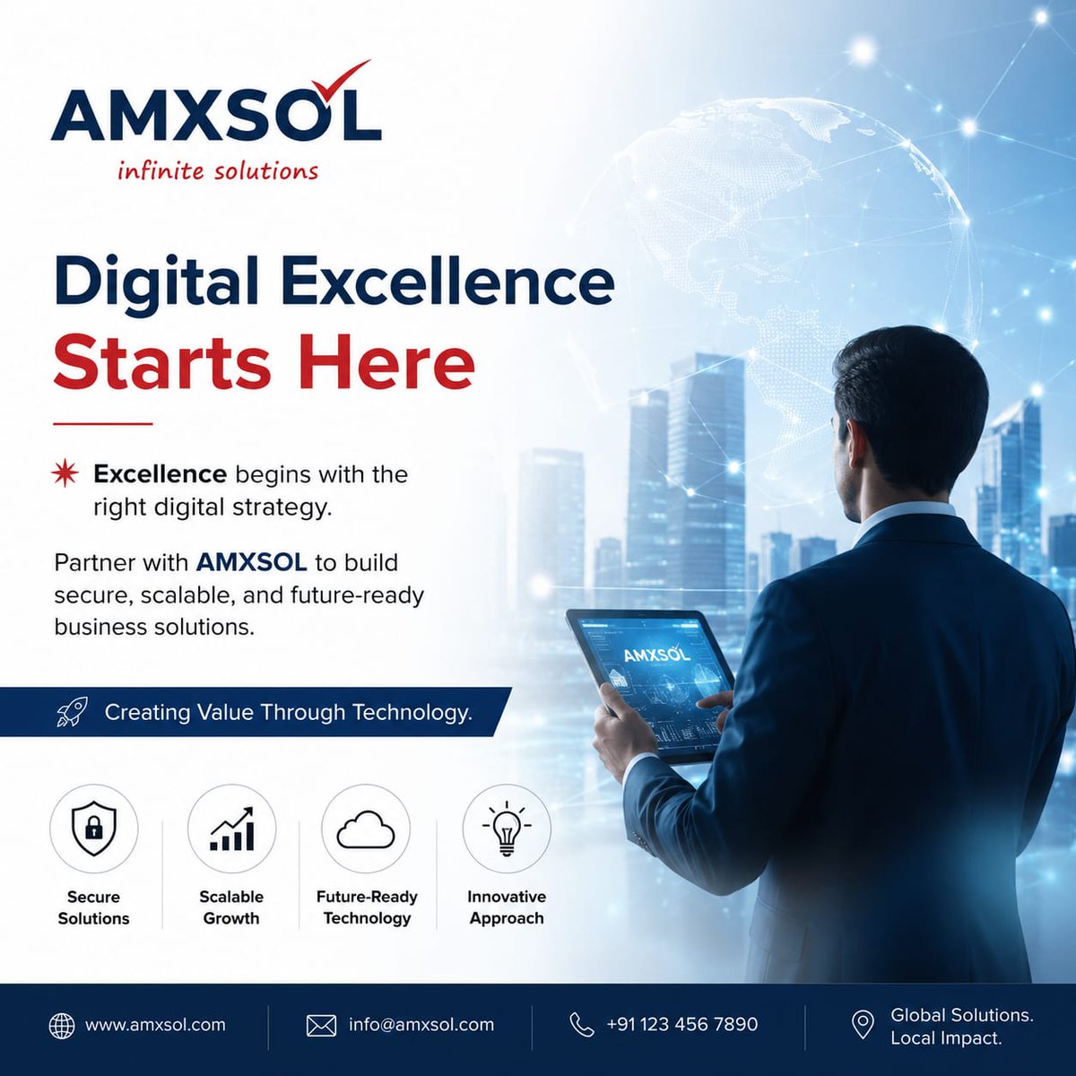 amxsol's tweet photo. Digital Excellence Starts Here 🚀
Success in today's digital world begins with the right technology partner.
To learn more,
Follow 👉 @amxsol
visit https://t.co/etOLFwDT5l
📞 (215) 268-6168 |
✉️ info@amxsol.com
#AMXSOL #DigitalExcellence #DigitalTransformation #Business https://t.co/ruLUQuy3qA