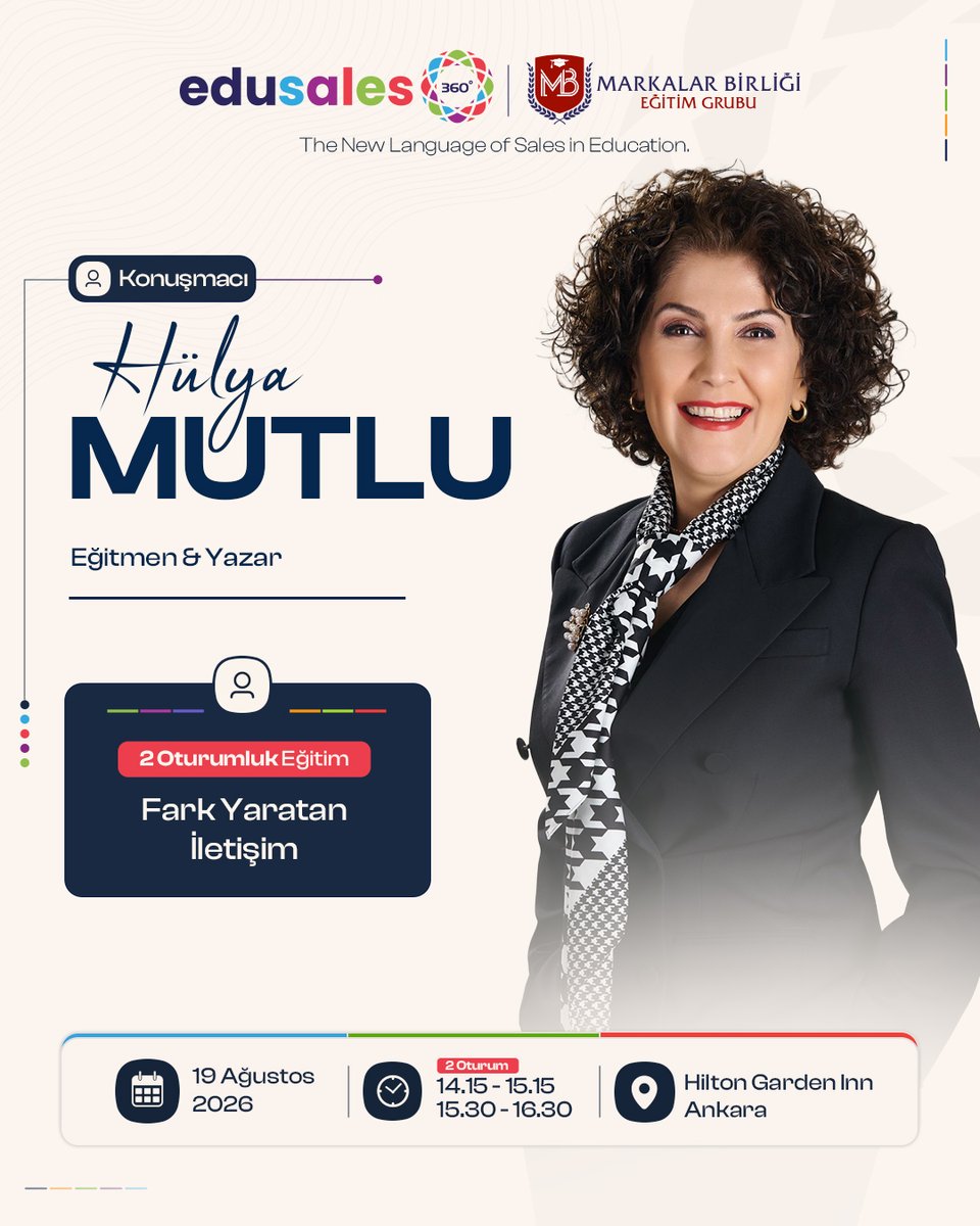 markalarbirliqi's tweet photo. İletişimde fark yaratmak için EduSales360’ta buluşuyoruz!

Eğitmen ve Yazar Hülya Mutlu ile “Fark Yaratan İletişim” başlıklı eğitimde bir araya geliyoruz.

#MarkalarBirliği #EduSales360 #HülyaMutlu #FarkYaratanİletişim #İletişimEğitimi https://t.co/y9IddYLC5q
