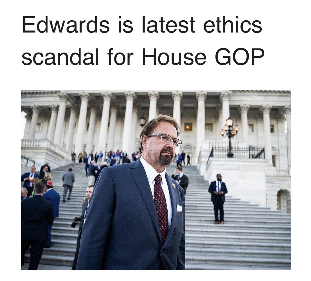 cjwarnke's tweet photo. NEW from @PunchbowlNews: ECHOES OF 2006
Ethics concerns are mounting for the House Republicans as they seek to defend their razor-thin majority.
And it could cost them control of the chamber.
๐คกChuck Edwards #NC11
๐คกMax Miller #OH07
๐คกCory Mills #FL07 https://t.co/P2LqDqxybz