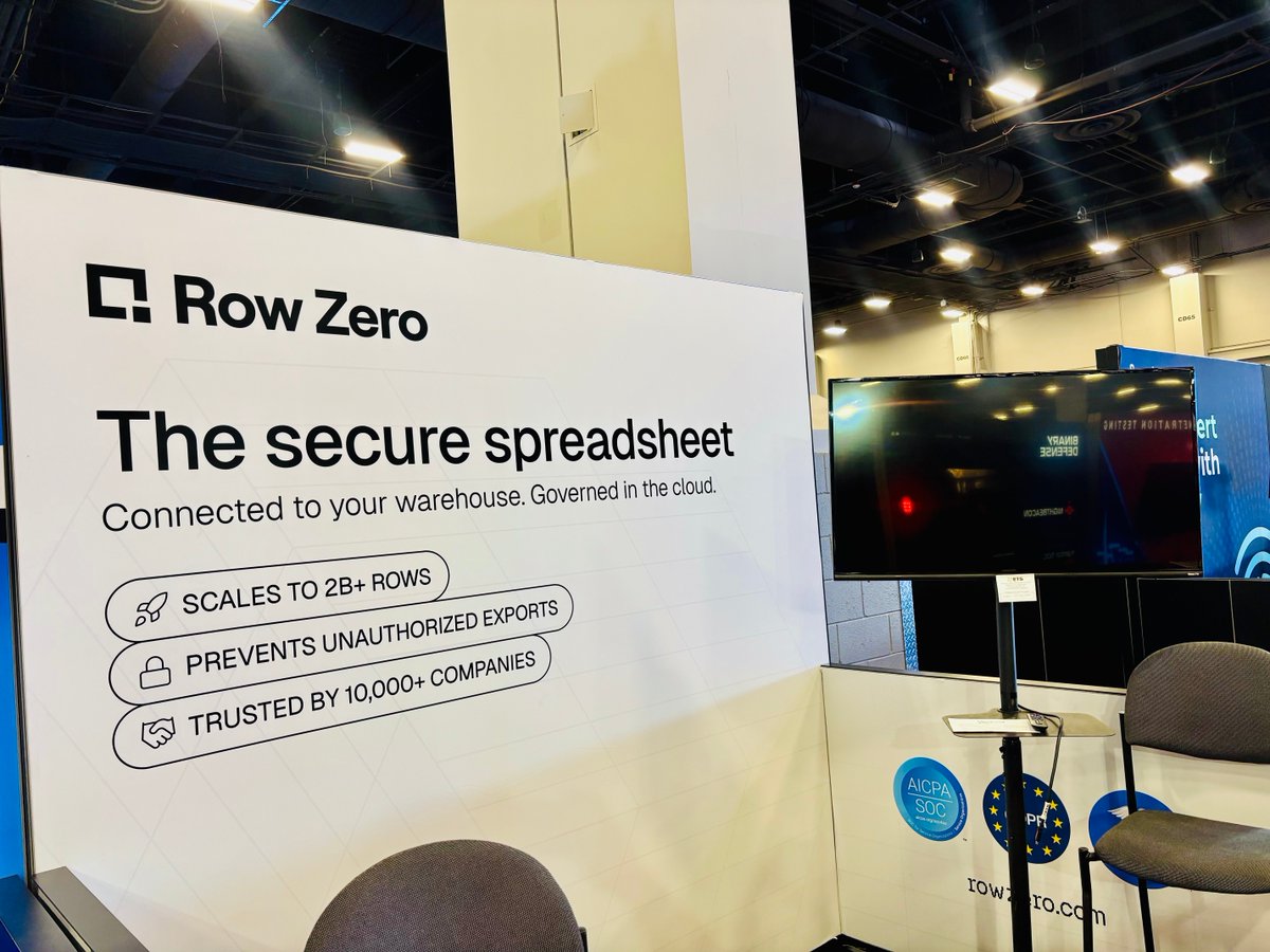 GetRowZero's tweet photo. Stop by booth 6116 at #BlackHat to learn how over 10,000 companies are closing the #spreadsheet security gap. https://t.co/iHeqJUjqyR