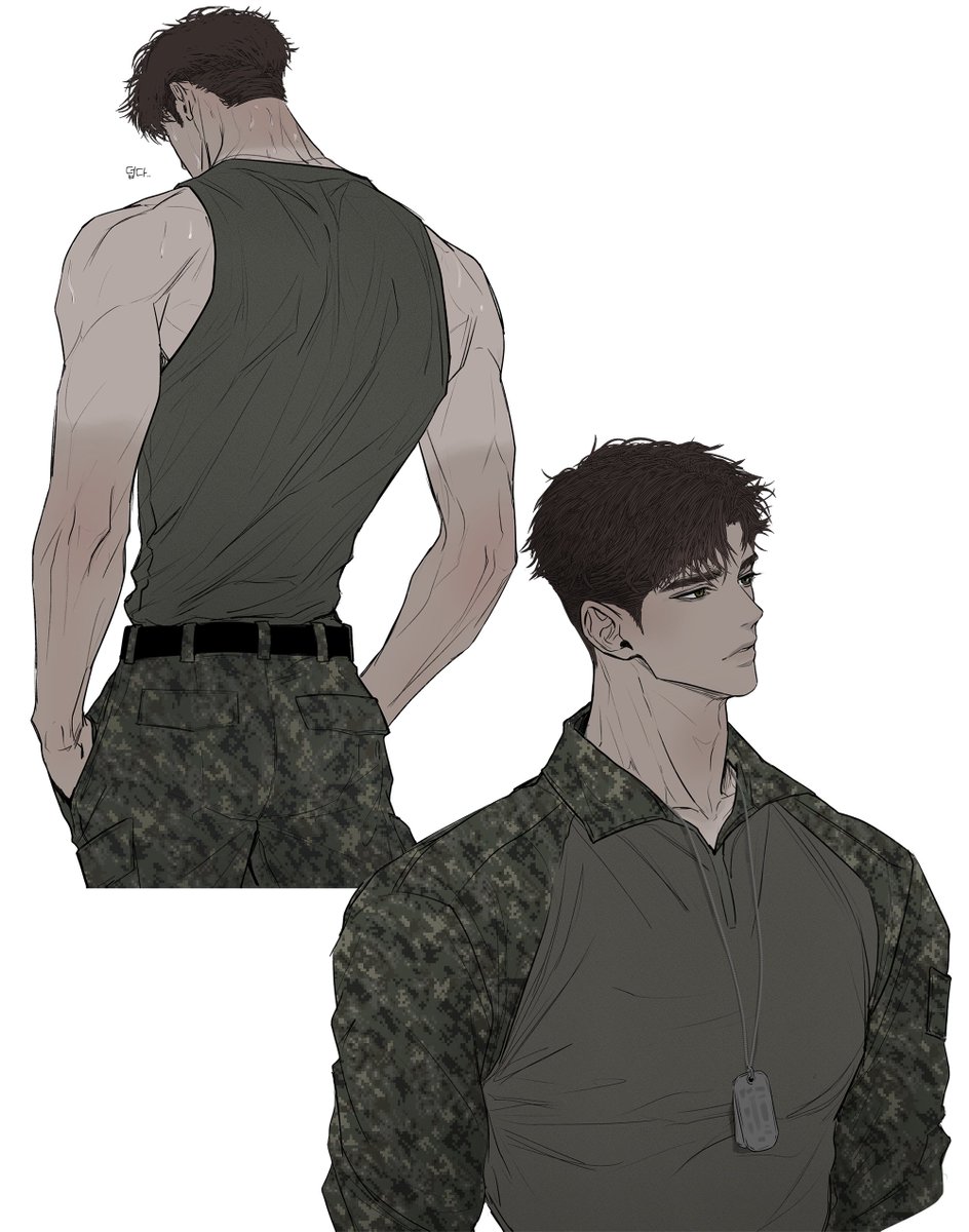 HANE_2335's tweet photo. 오랜만이지요.. 
군인 캐로 커뮤를 뛰었답니다😌 #OC https://t.co/uisZiKTKUF